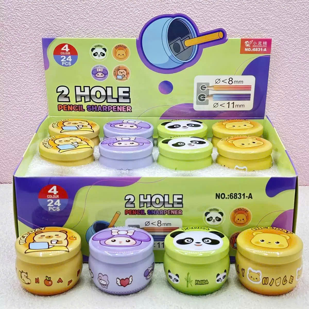 Gọt Bút Chì 2 Lỗ Trái Cây 6830 (24 Cái/ Hộp; 24 Hộp/ Thùng)