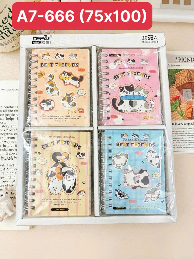 Sổ Lò Xo A7 Mini 666 75x100 (20 Cái/Hộp, 20 Hộp/Thùng)