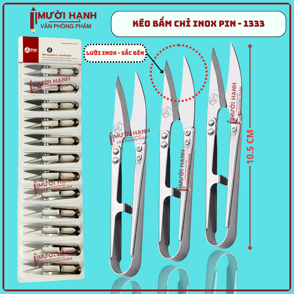 Kéo Cắt Chỉ Inox 1333A (12 Cái/ Vĩ; 120 Vĩ/ Thùng)