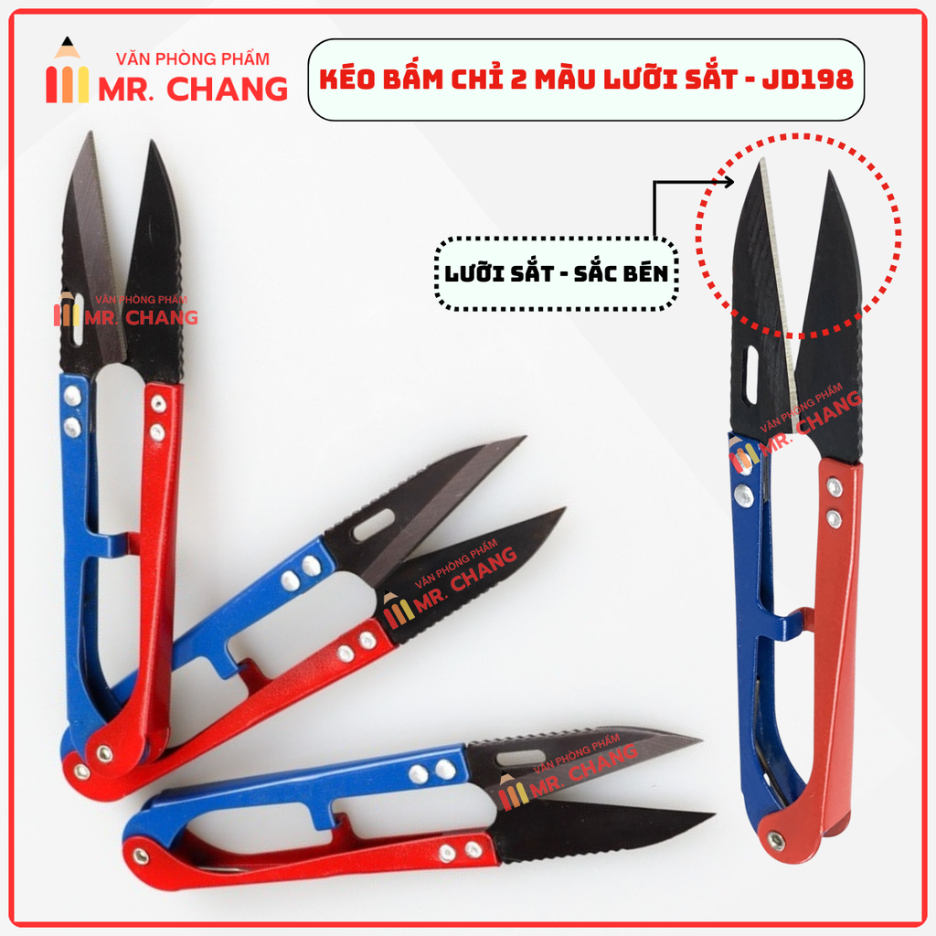 Kéo Cắt Chỉ 2 Màu (12 Cái/ Vĩ; 25 Vĩ/ Hộp; 4 Hộp/ Thùng)