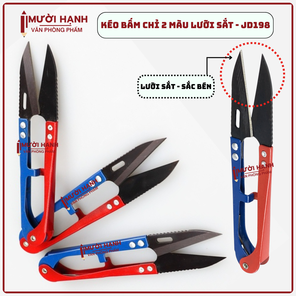 Kéo Cắt Chỉ 2 Màu (12 Cái/ Vĩ; 25 Vĩ/ Hộp; 4 Hộp/ Thùng)