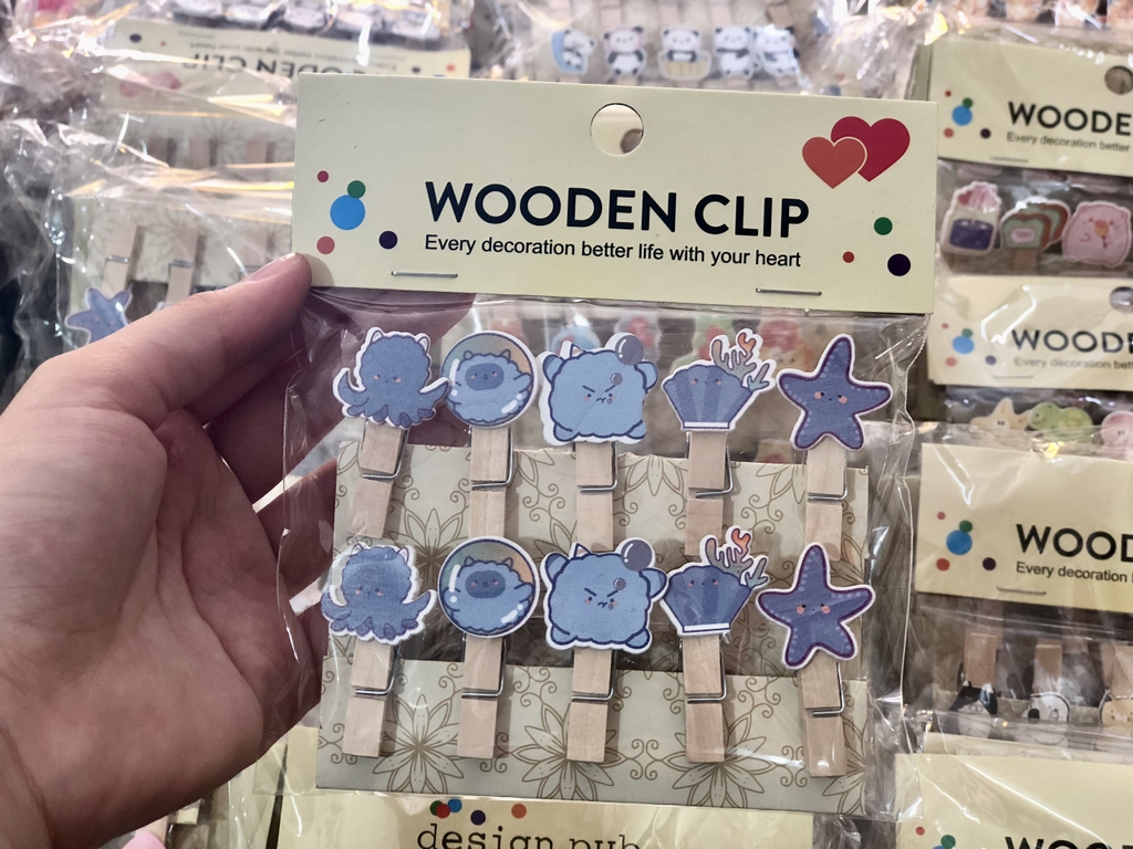 Kẹp gỗ hình dễ thương (10 Kẹp/Bịch)