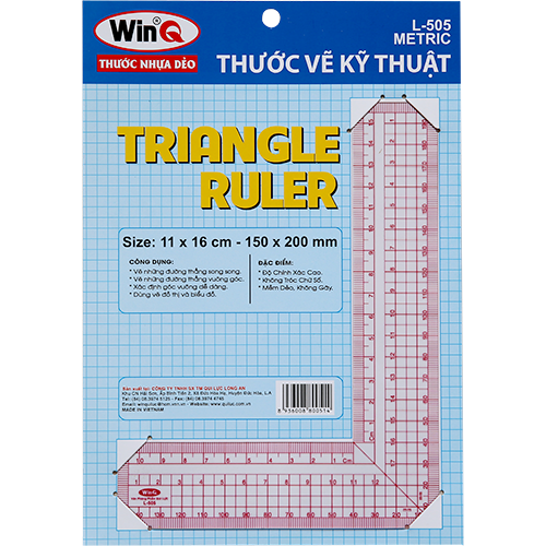 WinQ Thước Dẻo Vuông Góc Metric L505 (10 Cây/ Hộp; 5 Hộp/ Lốc)