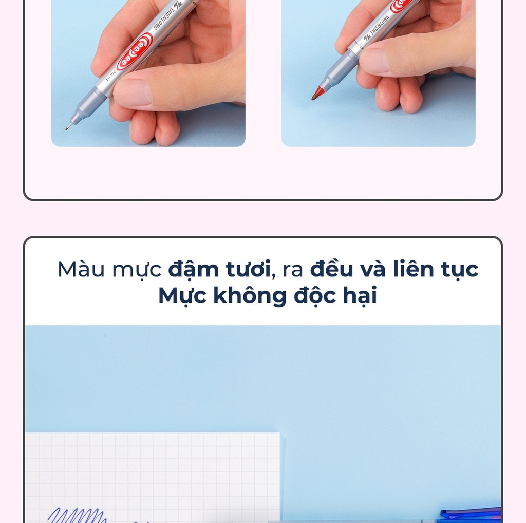 TL - Bút Lông Dầu Nhỏ PM04 (Xanh, Đỏ, Đen) (10 Cây/Hộp)