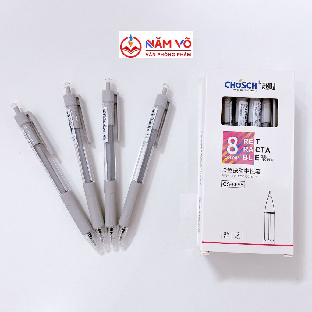 . Bút Chosch Mực Nước CS8698 (Xanh, Tím, Đỏ, Đen) (12 Cây/Hộp; 12 Hộp/ Lốc; 12 Lốc/Thùng)
