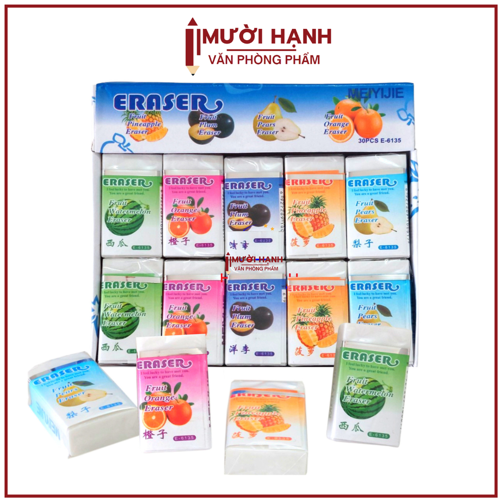 Gôm Eraser TRÁI CÂY TRẮNG 6135 (30 Cái/ Hộp; 20 Hộp/Thùng)