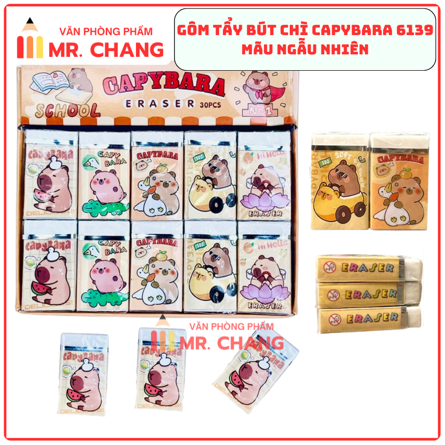 Gôm Eraser CAPYBARA 6139 (30 Cục/Lốc; 20 Lốc/Thùng)