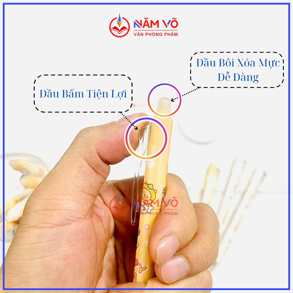 LON 20 CÂY Bút Gel BẤM Xóa Được LON KING (Xanh, Tím) (20 Cây/Lon; 12 Lon/Hộp; 96 Lon/Thùng) 9986