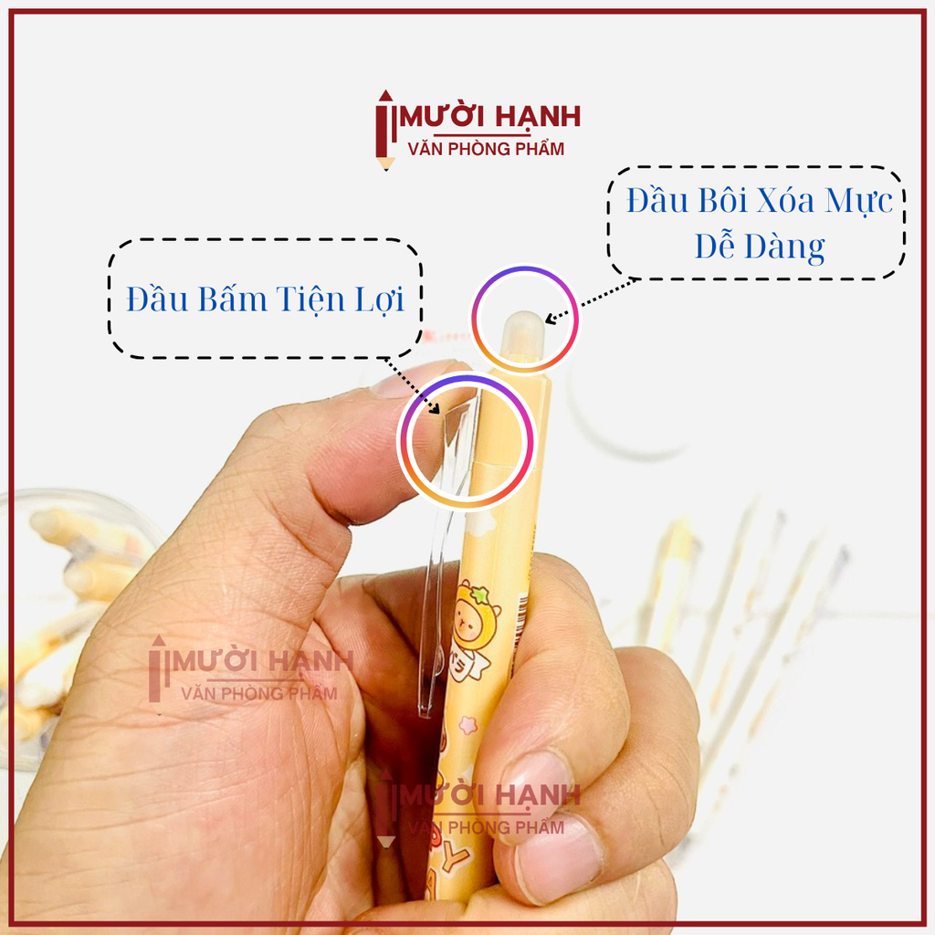 LON 20 CÂY Bút Gel BẤM Xóa Được LON KING (Xanh, Tím) (20 Cây/Lon; 12 Lon/Hộp; 96 Lon/Thùng) 9986
