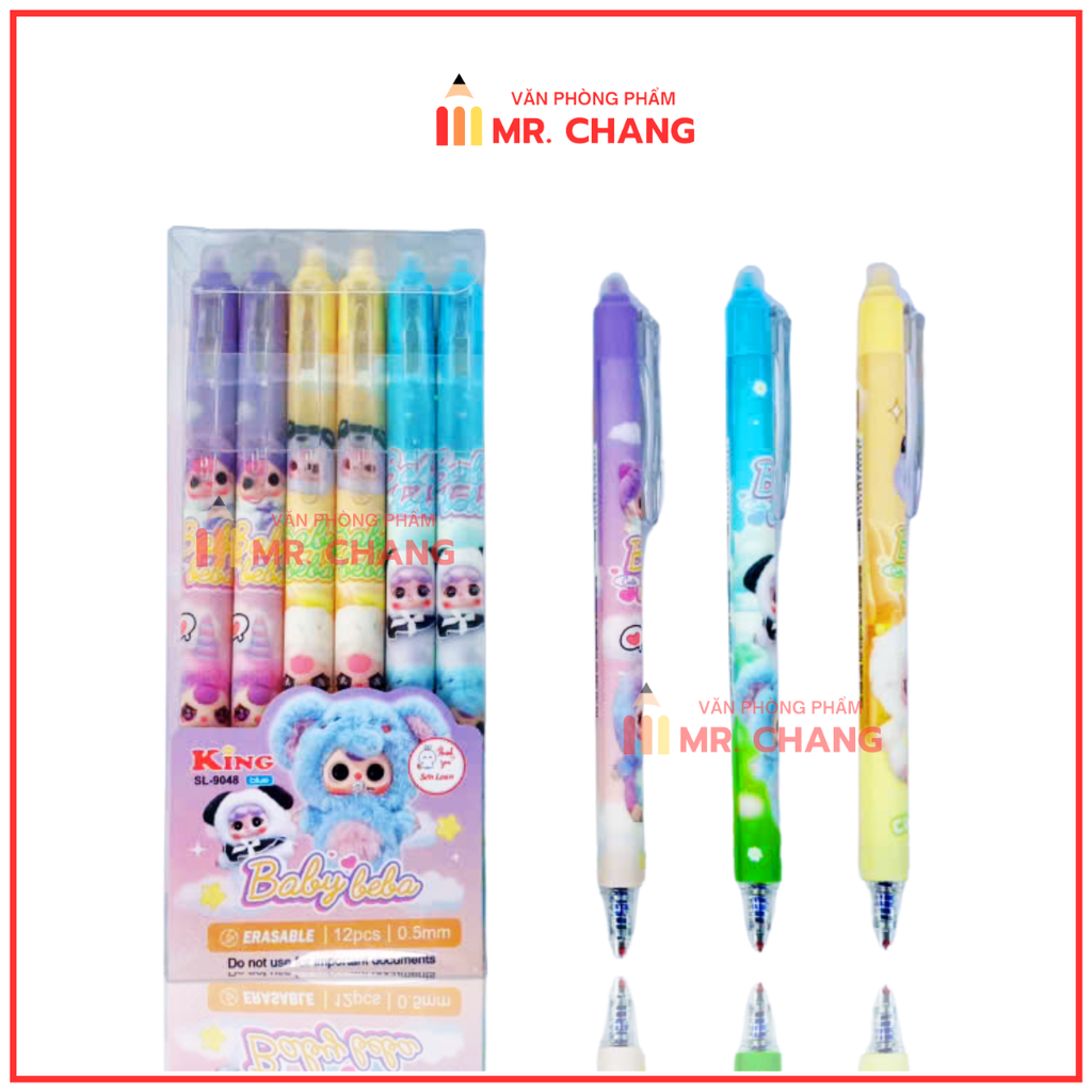 Bút Gel Bấm Xóa Được HỘP KIẾNG VS, King (12 Cây/Hộp; 12 Hộp/Lốc; 16 Lốc/Thùng)