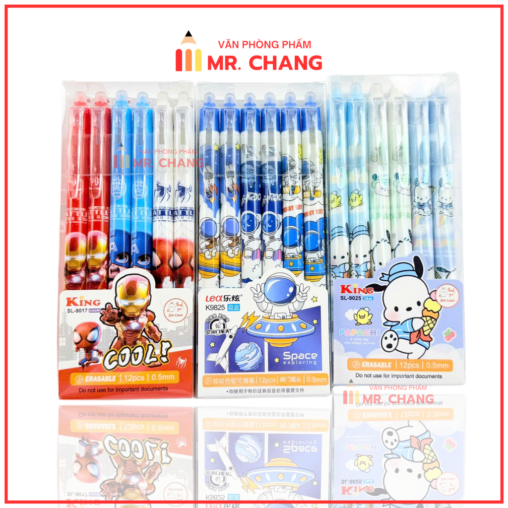 Bút Gel Bấm Xóa Được HỘP KIẾNG VS, King (12 Cây/Hộp; 12 Hộp/Lốc; 16 Lốc/Thùng)