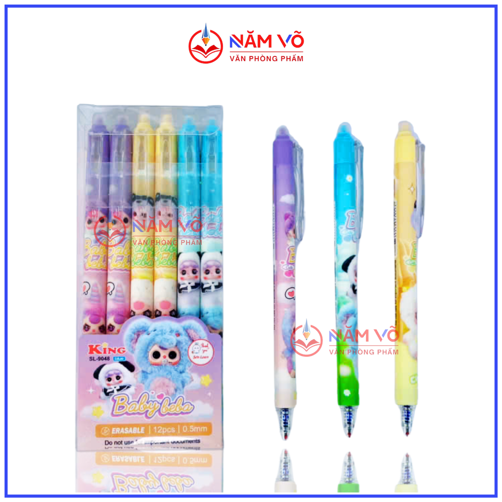 Bút Gel Bấm Xóa Được HỘP KIẾNG VS, King (12 Cây/Hộp; 12 Hộp/Lốc; 16 Lốc/Thùng)