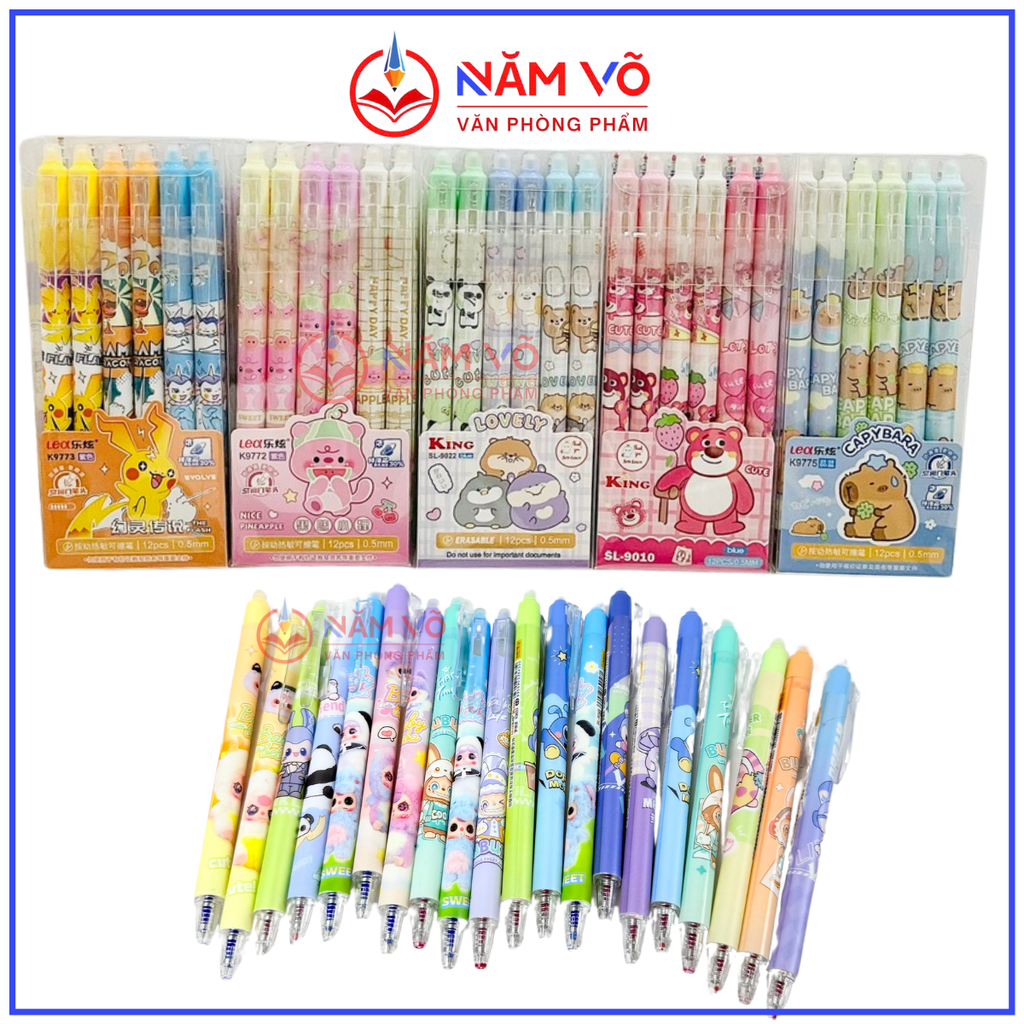 Bút Gel Bấm Xóa Được HỘP KIẾNG VS, King (12 Cây/Hộp; 12 Hộp/Lốc; 16 Lốc/Thùng)