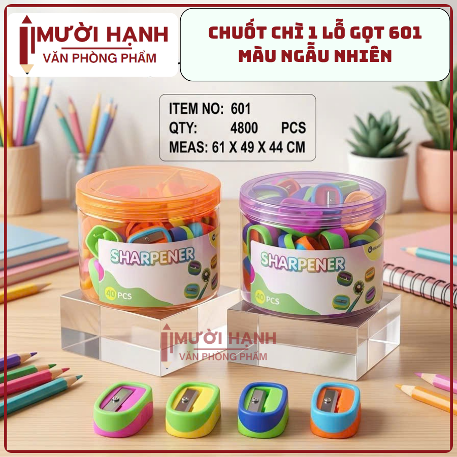 Lon Chuốt Bút Chì Màu Sắc Dễ Thương 601 (48 Cái/Lon, 100 Lon/1 Thùng)