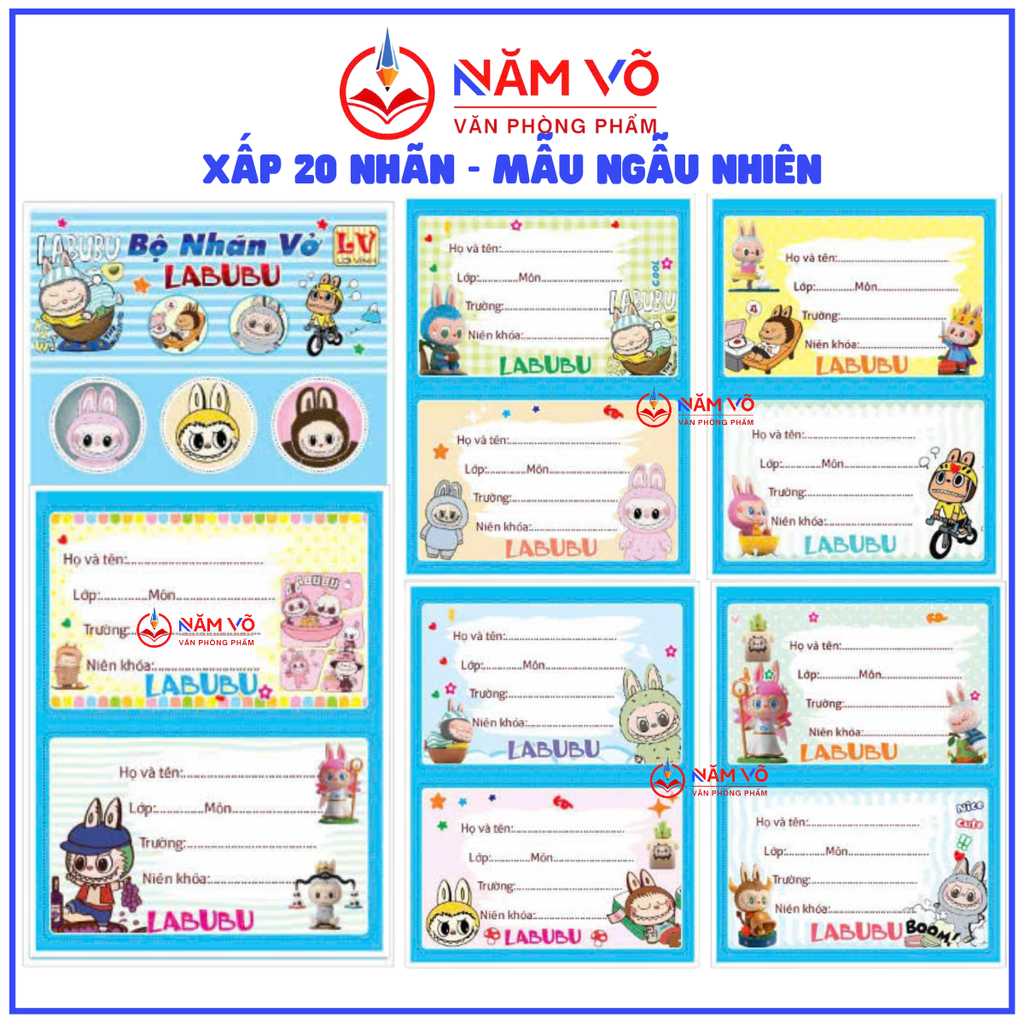 Nhãn 2 Ô (20 Nhãn/ Xấp; 10 Xấp/ Bó; 10 Bó/ Bịch)