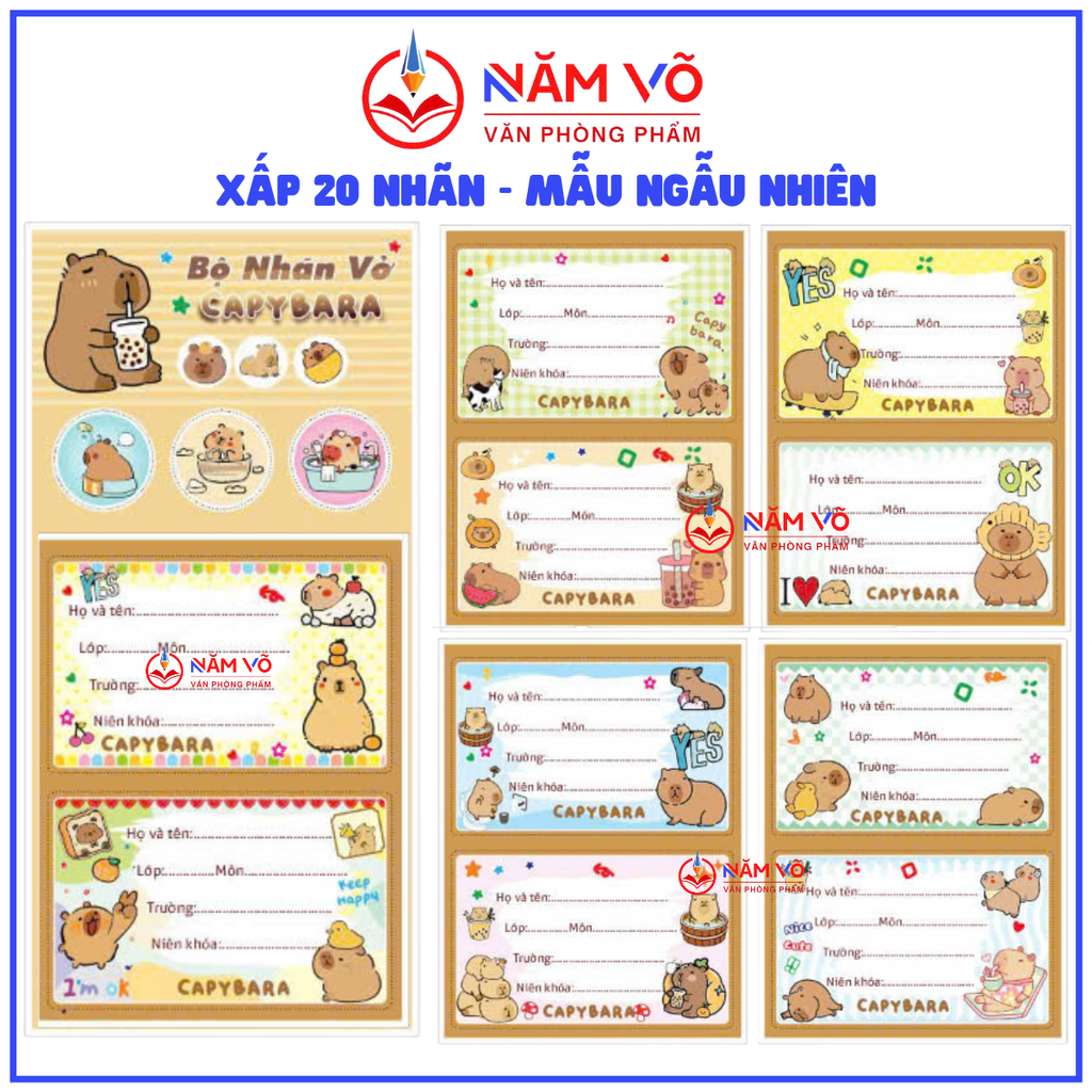 Nhãn 2 Ô (20 Nhãn/ Xấp; 10 Xấp/ Bó; 10 Bó/ Bịch)