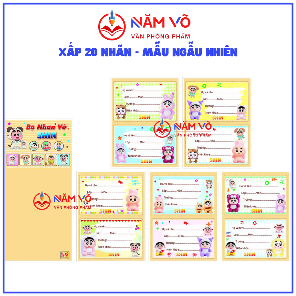 Nhãn 2 Ô (20 Nhãn/ Xấp; 10 Xấp/ Bó; 10 Bó/ Bịch)