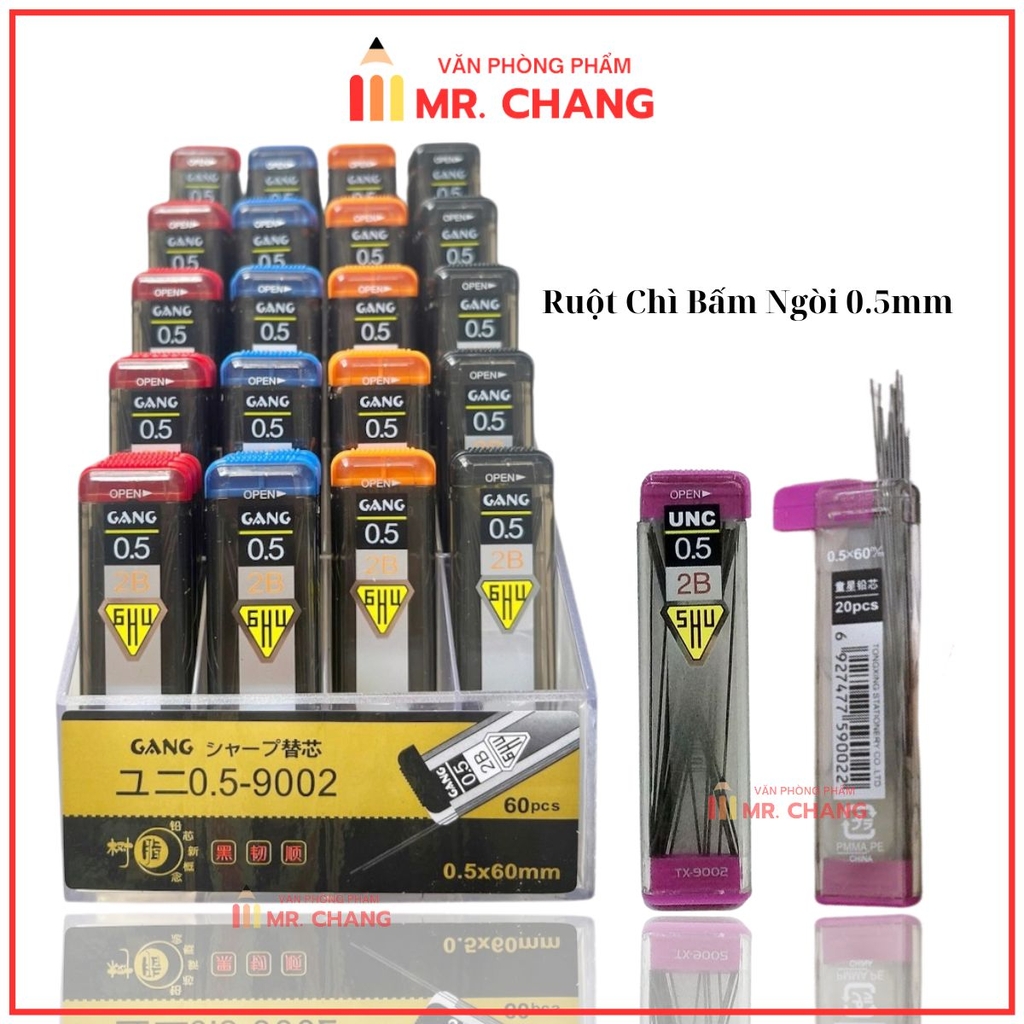 Ruột Chì Bấm 2B 0.5MM 9002 (60 Tuýp/Hộp; 24 Hộp/Thùng)