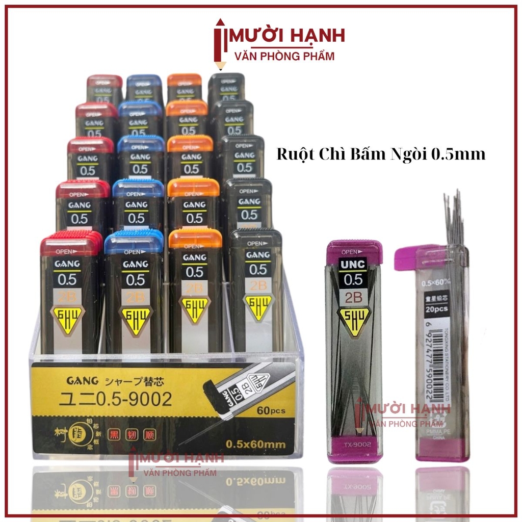 Ruột Chì Bấm 2B 0.5MM 9002 (60 Tuýp/Hộp; 24 Hộp/Thùng)