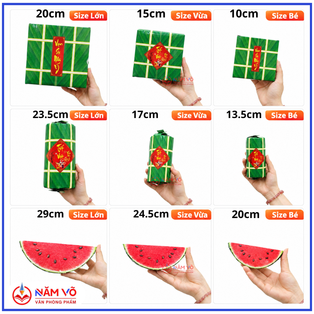 Sét 3 Loại Bánh Chưng, Bánh Tét, Dưa Hấu Trang Trí Tết (3 Loại/Sét)