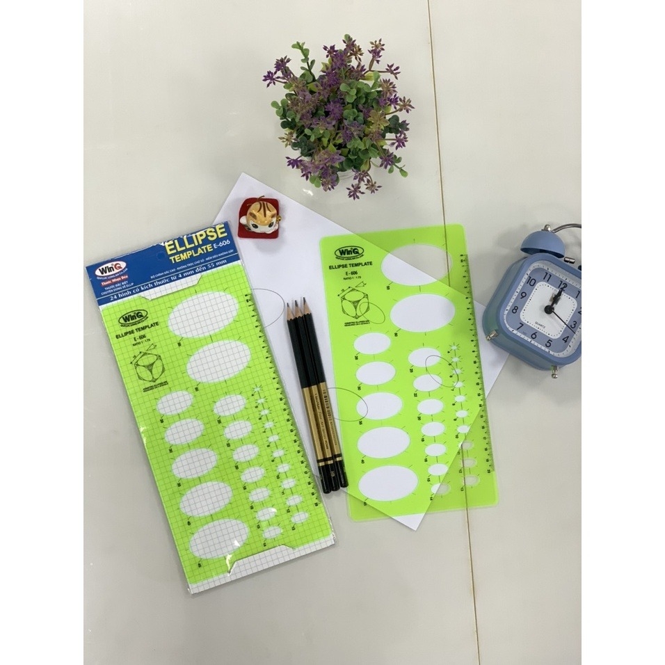 WinQ Thước Vẽ Hình Ellipse E606 (10 Cây/ Hộp; 5 Hộp/ Lốc)