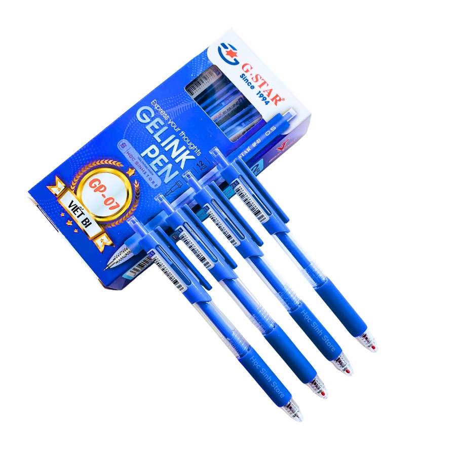 G-Star Bút Gel GP07 Ngòi 0.5mm Mực Xanh, Tím (12 Cây/ Hộp; 12 Hộp/ Lốc)
