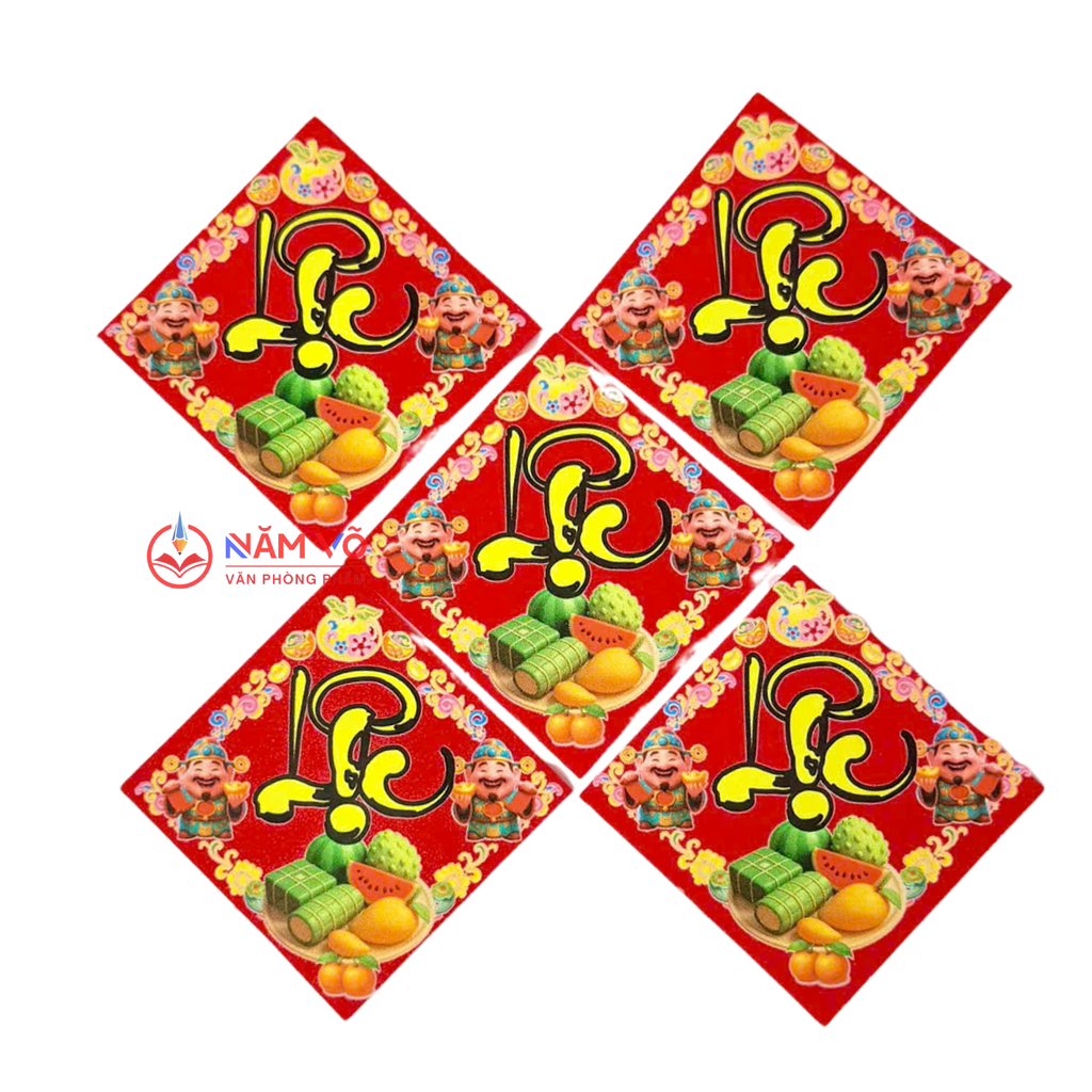 Dán Dưa Vải Nhung (Tài, Lộc, Phước) - (10 Tờ/ Xấp; 10 Xấp/ Bó)