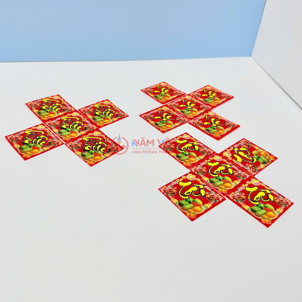 Dán Dưa Vải Nhung (Tài, Lộc, Phước) - (10 Tờ/ Xấp; 10 Xấp/ Bó)