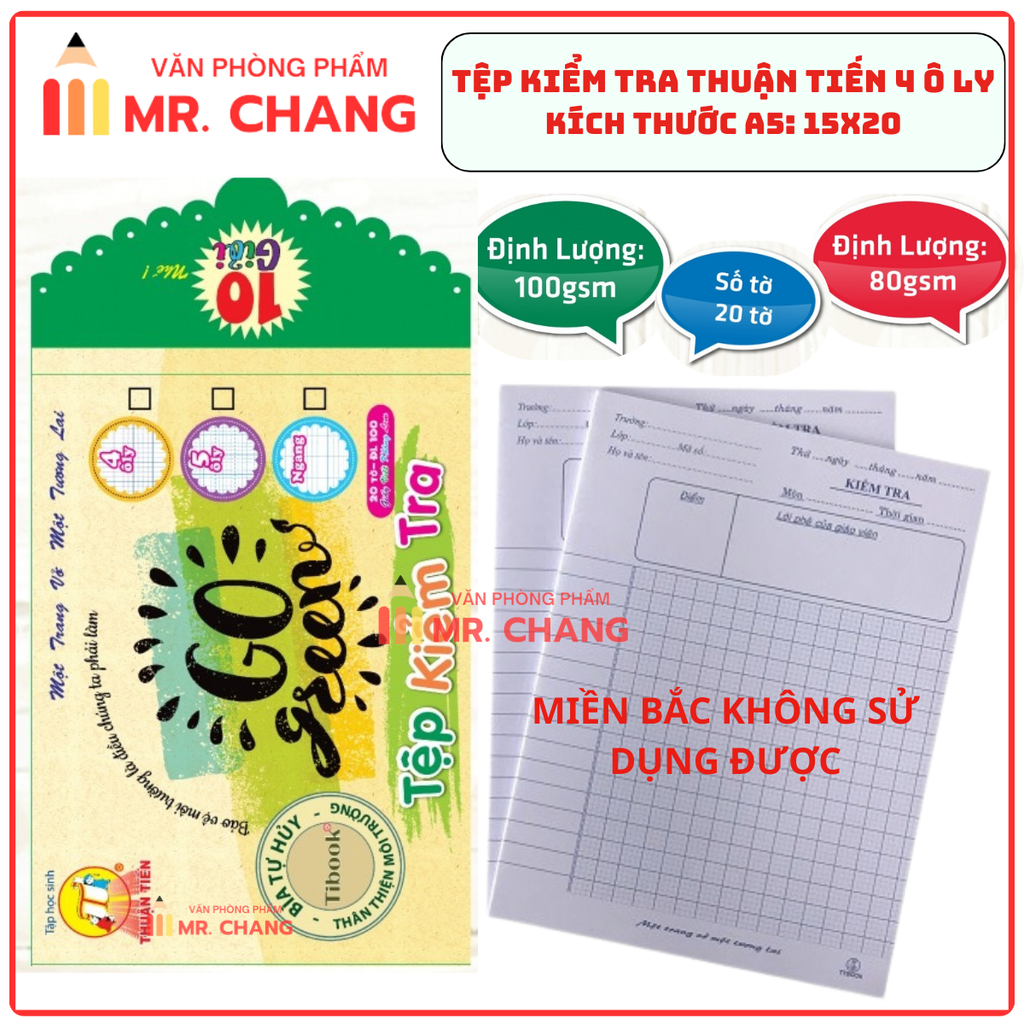 Tệp kiểm tra (4 ôli) (20 tờ/Tệp) (120 Tệp/Thùng)