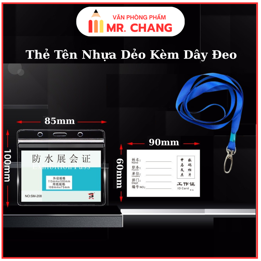 . Thẻ Tên NGANG SM-208 (50 Cái/Hộp) (60 Hộp/Thùng)