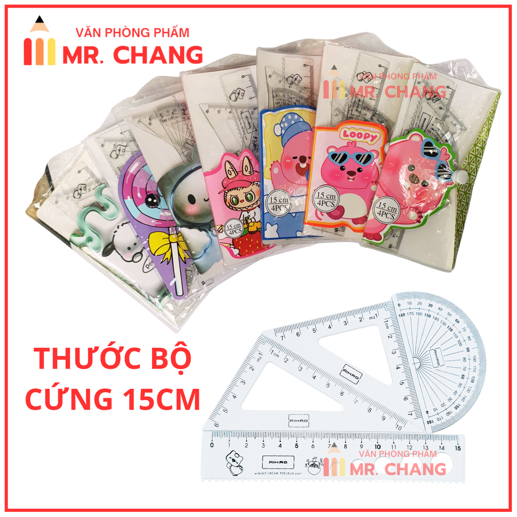 Thước Bộ Nút Cứng Aihao 20CM (4 Cây/Bộ) (40 Bộ/Hộp) (16 Hộp/Thùng)