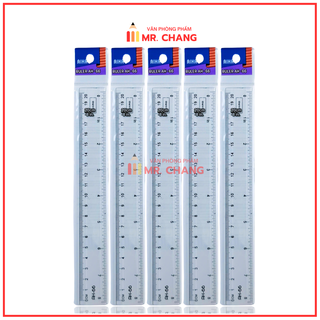 Thước Nhựa Cứng Aihao AH66 AH68 (48 Cây/ Hộp; 30 Hộp/Thùng)