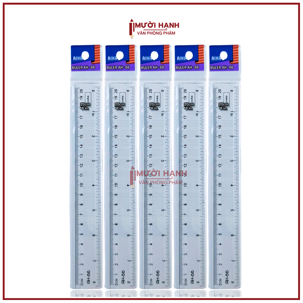 Thước Nhựa Cứng Aihao AH66 AH68 (48 Cây/ Hộp; 30 Hộp/Thùng)