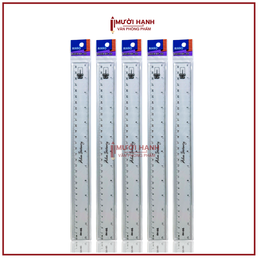 Thước Nhựa Cứng Aihao AH66 AH68 (48 Cây/ Hộp; 30 Hộp/Thùng)