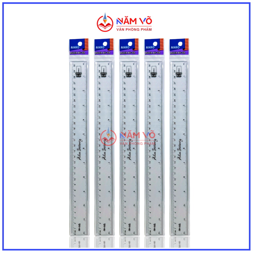 Thước Nhựa Cứng Aihao AH66 AH68 (48 Cây/ Hộp; 30 Hộp/Thùng)