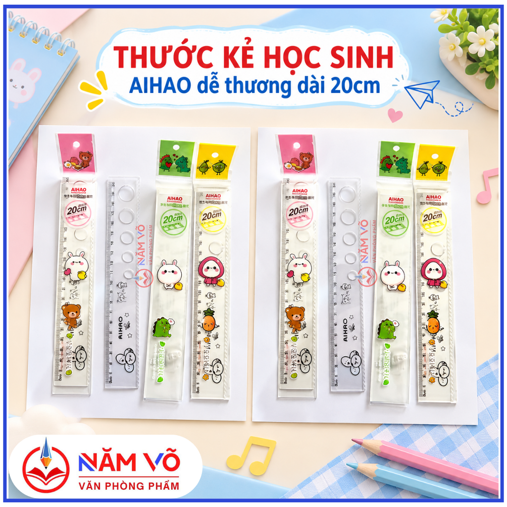 Thước Kẻ Aihao AH166 (100 Cây/Lon; 24 Lon/ Thùng)
