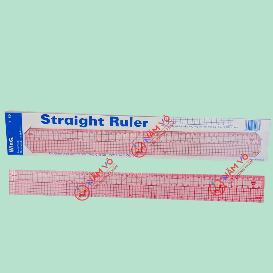 Win Q Thước Thẳng 50 CM T50 (10 Cây/ Hộp; 5 Hộp/ Lốc)