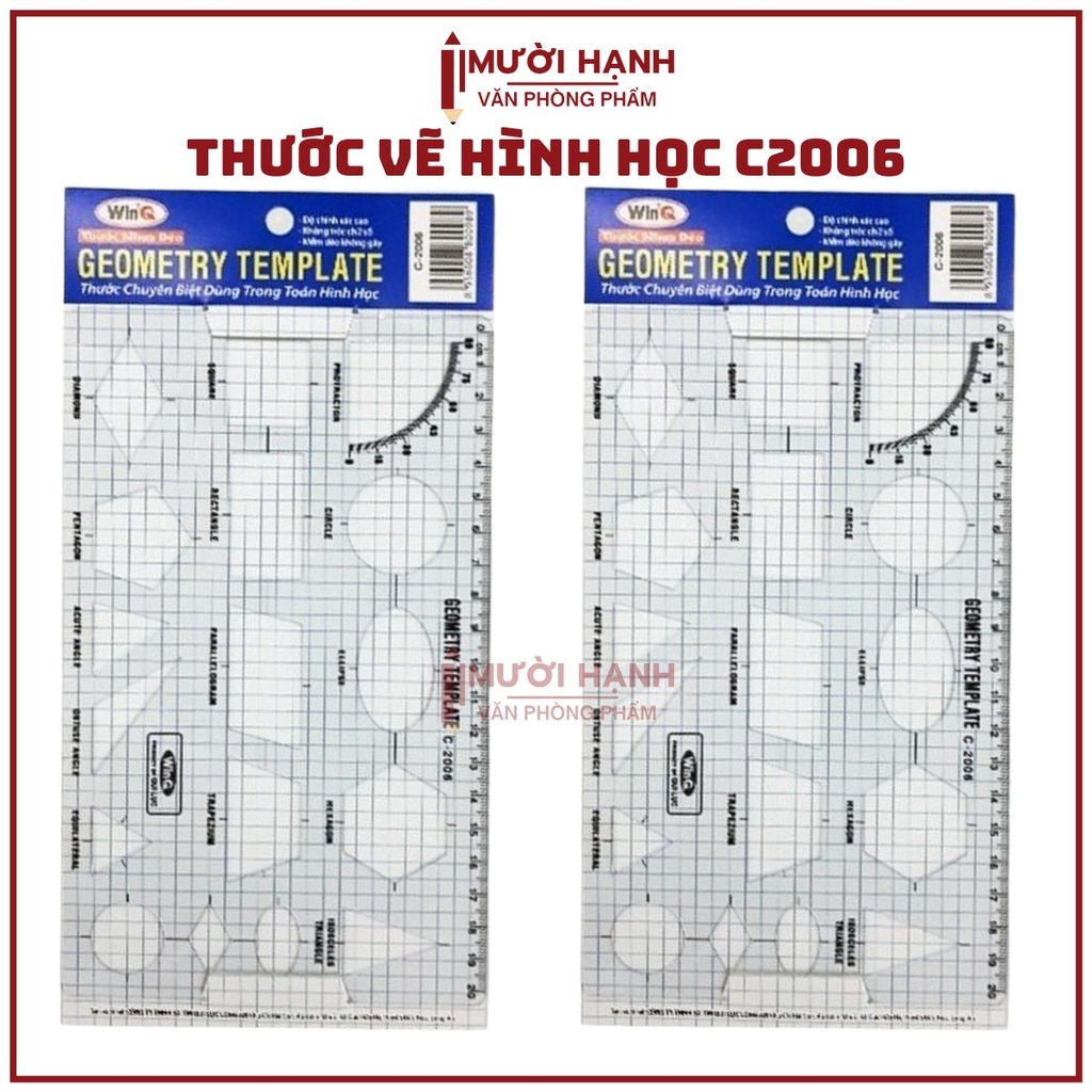 Win Q Thước Vẽ Hình Học C2006 (10 Cây/ Hộp; 5 Hộp/ Lốc)