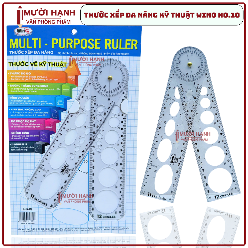 Win Q Thước Xếp Đa Năng No10 (10 Cây/ Hộp; 5 Hộp/ Lốc)