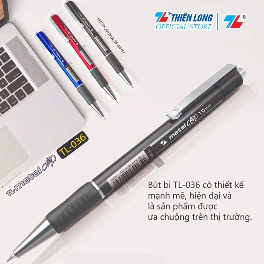 TL - Bút Bi TL036 (Xanh, Đỏ, Đen) (20 Cây/Hộp)