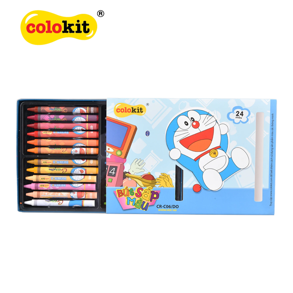 TL -  Bút sáp màu Doremon CR-C06/DO - 24 MÀU (05 Hộp/Lốc)