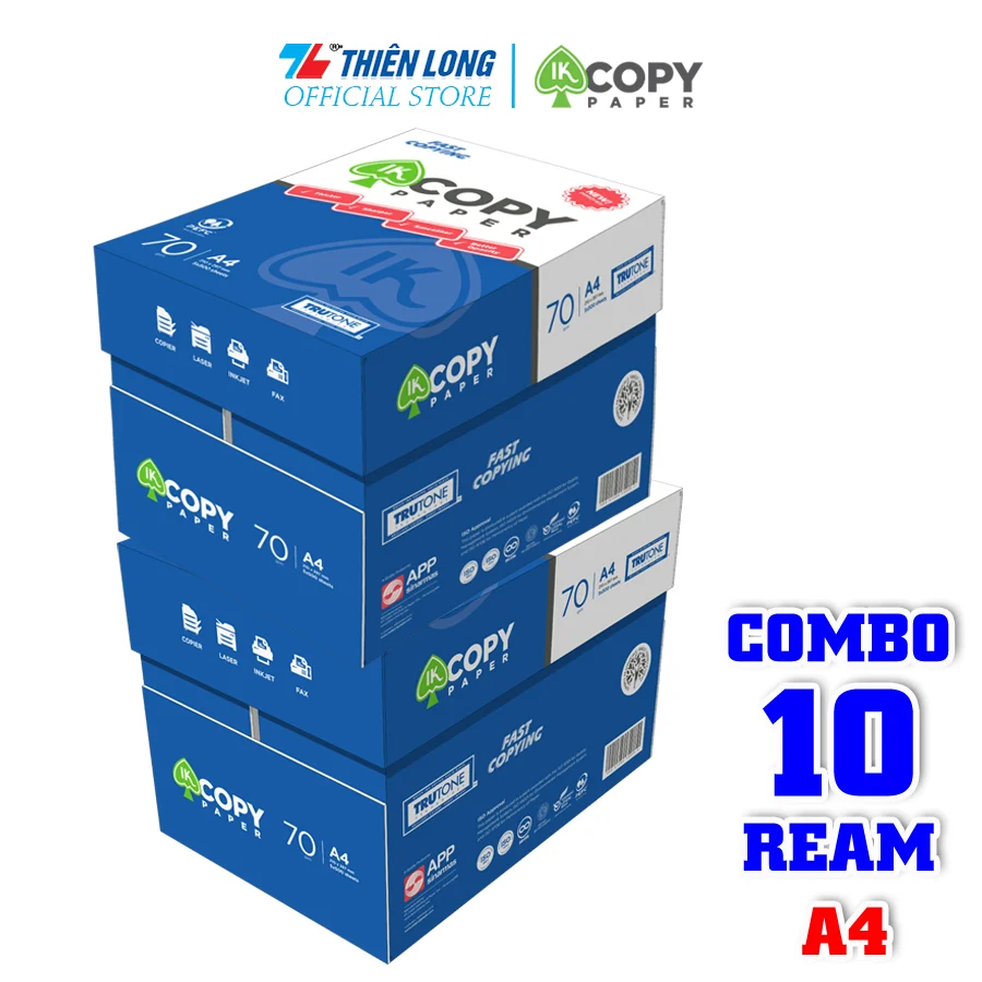 TL - Giấy A4 IK 70gms (500 tờ/Ream) (5 ream/Thùng)