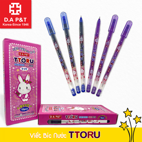 G-Star D-A P&T Bút Bíc Nước TTORU Thơm (Tím, Xanh, Đỏ, Đen) (12 Cây/Hộp; 12 Hộp/ Lốc; 96 Hộp/ Thùng)