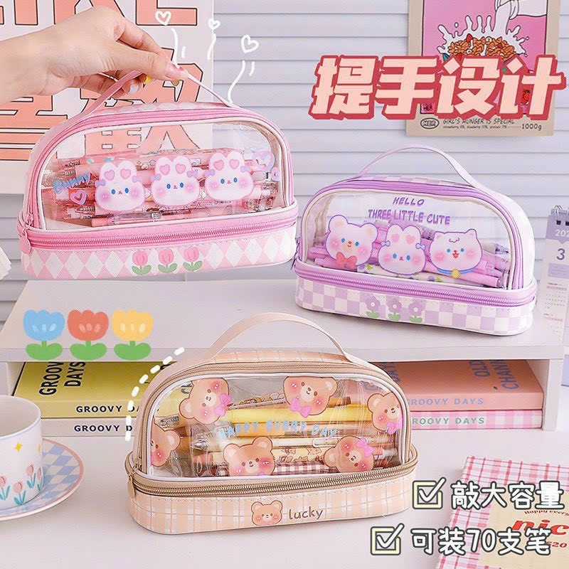 Túi đựng Bút Lớn 2 Tầng