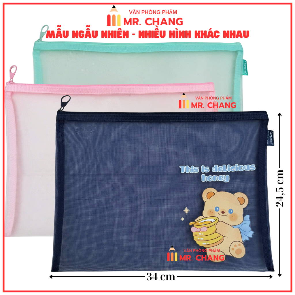 Túi Lưới 1 Ngăn Có Hình A4 (24,5Cm x 34Cm) (12 Cái/ Bịch; 720 Cái/ Thùng)