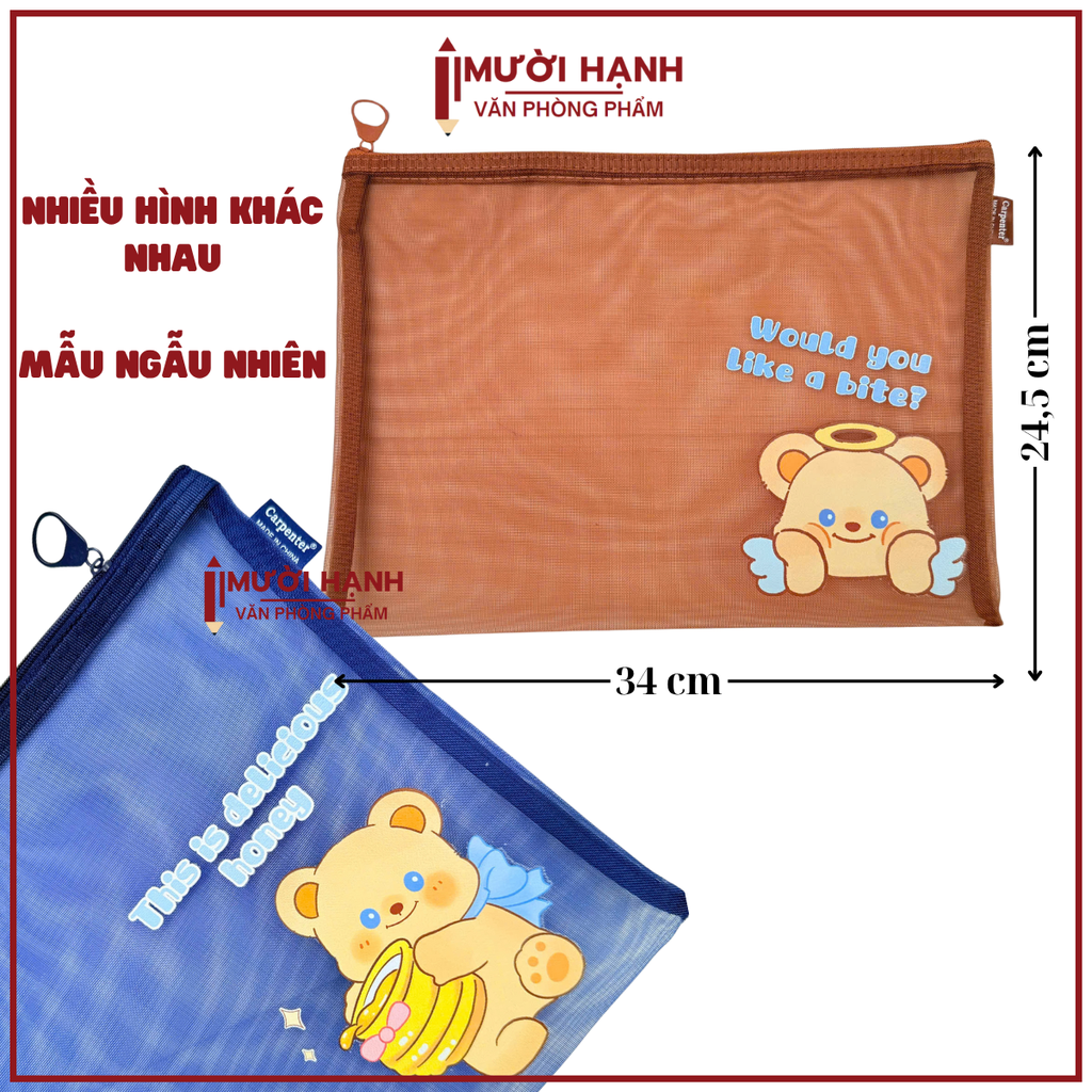 Túi Lưới 1 Ngăn Có Hình A4 (24,5Cm x 34Cm) (12 Cái/ Bịch; 720 Cái/ Thùng)