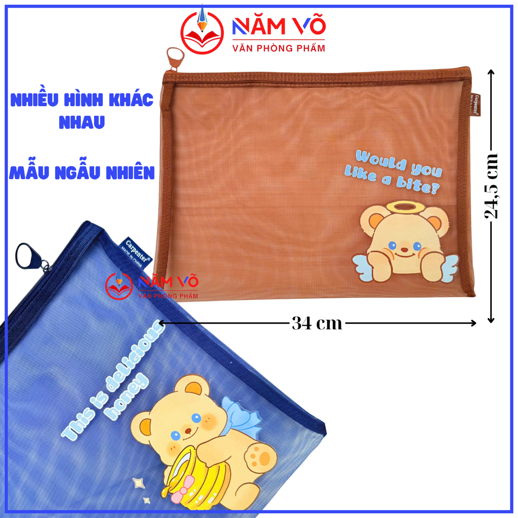 Túi Lưới 1 Ngăn Có Hình A4 (24,5Cm x 34Cm) (12 Cái/ Bịch; 720 Cái/ Thùng)