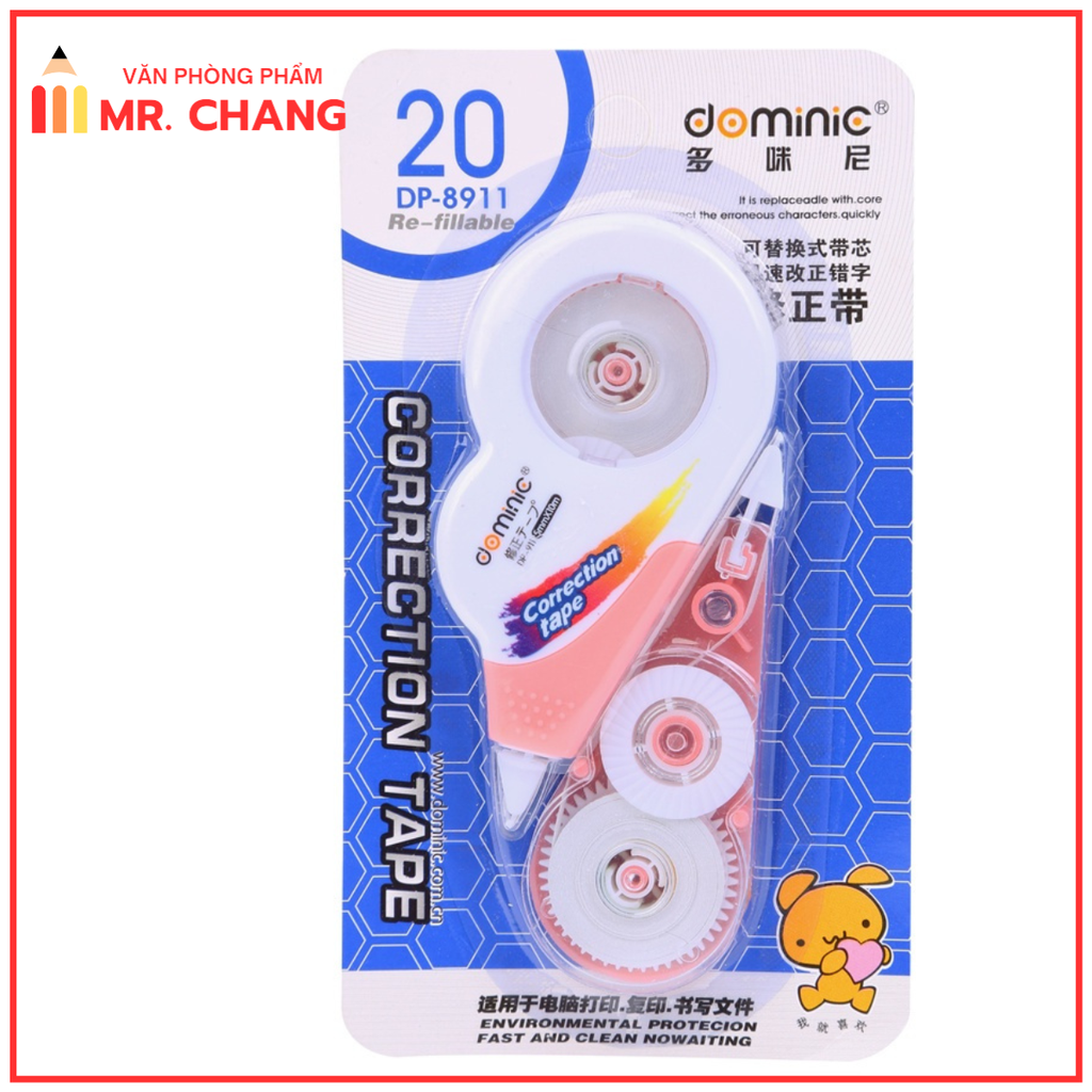 Xóa Kéo Vĩ 1 Cây Dominic DP911 (24 Vĩ/ Hộp) (576 Vĩ/Thùng)