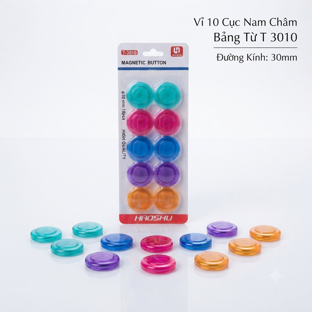 Nam Châm Bảng Từ Vỉ 10 Cục 3010 (10 Cục/Vỉ; 100 Vĩ/ Lốc; 400 Vĩ/ Thùng)