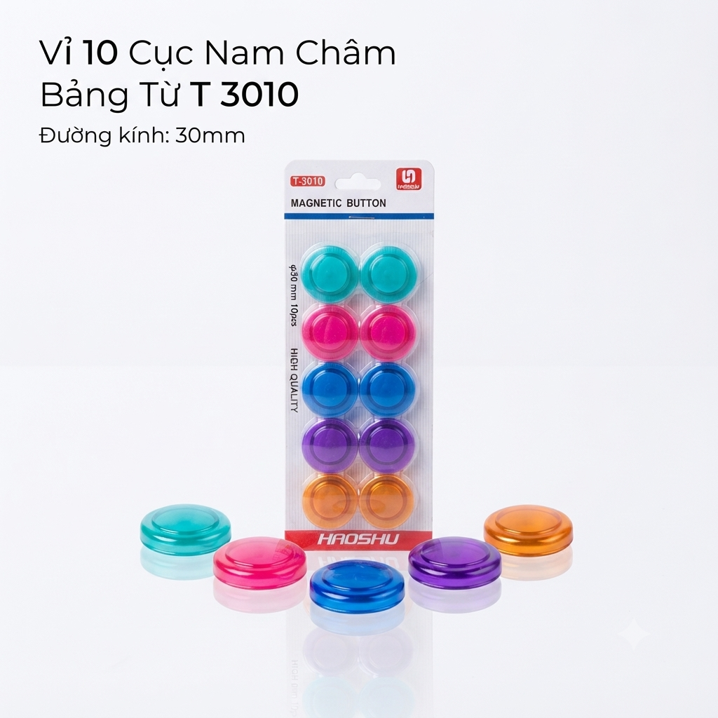 Nam Châm Bảng Từ Vỉ 10 Cục 3010 (10 Cục/Vỉ; 100 Vĩ/ Lốc; 400 Vĩ/ Thùng)